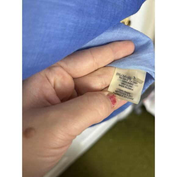 Elie Tahari Ramie Snap Up Ombre Long Sleeve Size Small Classic Resort Wear - Picture 4 of 4